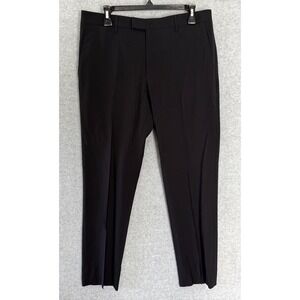 Corneliani Dress Pants‎ Men's 50 Black Stretch Pleated Slash Pockets Business